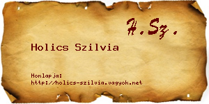 Holics Szilvia névjegykártya
